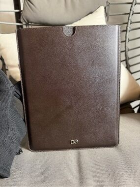 D&G Brown Leather Folio Sleeve for Men